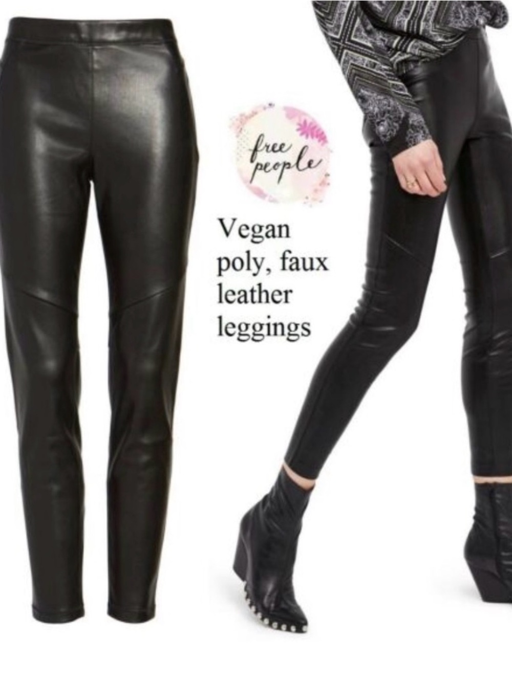 Free People, Never Let Go Faux Leather Leggings Size 27